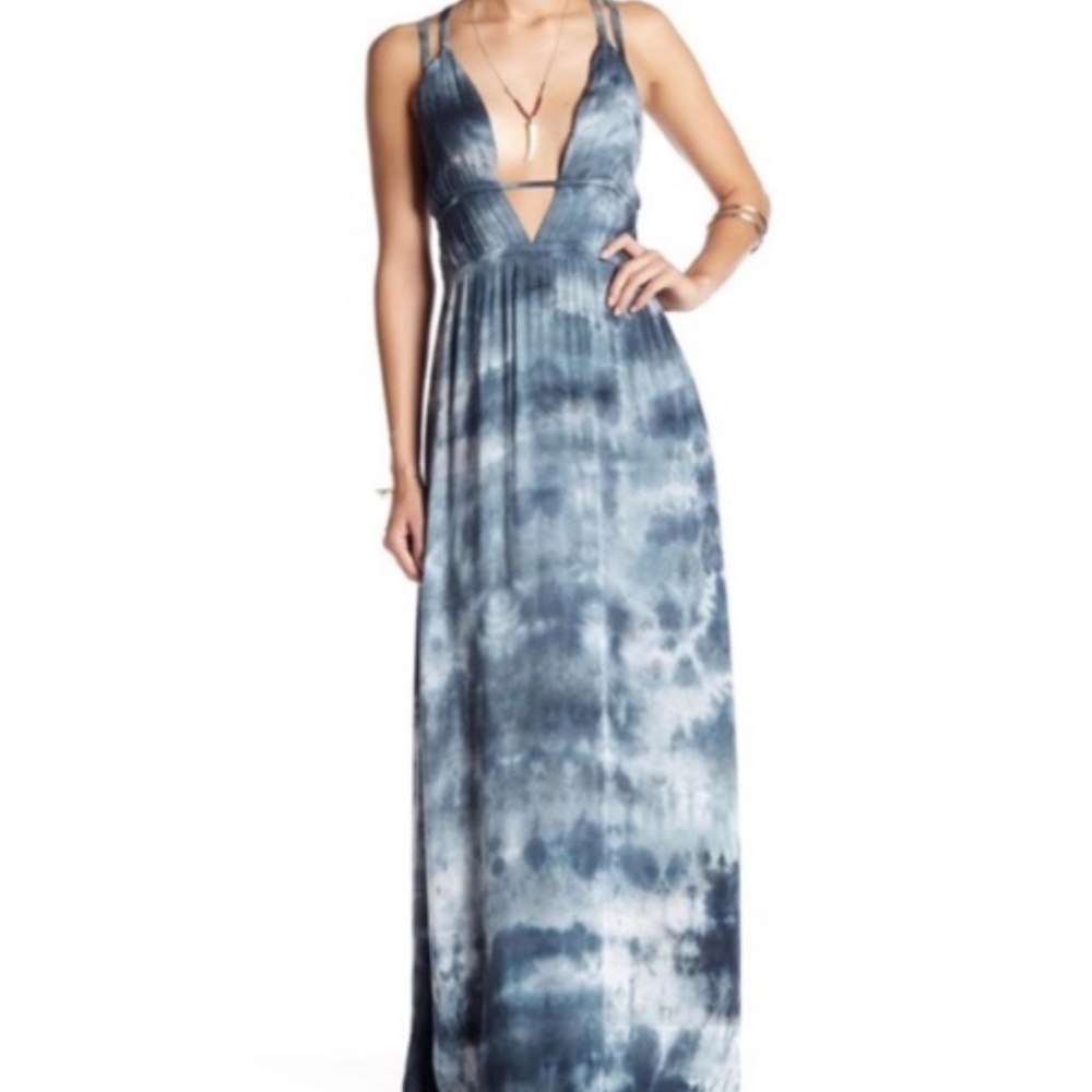 Gypsy 05 Plunging Tie Dye Maxi Dress